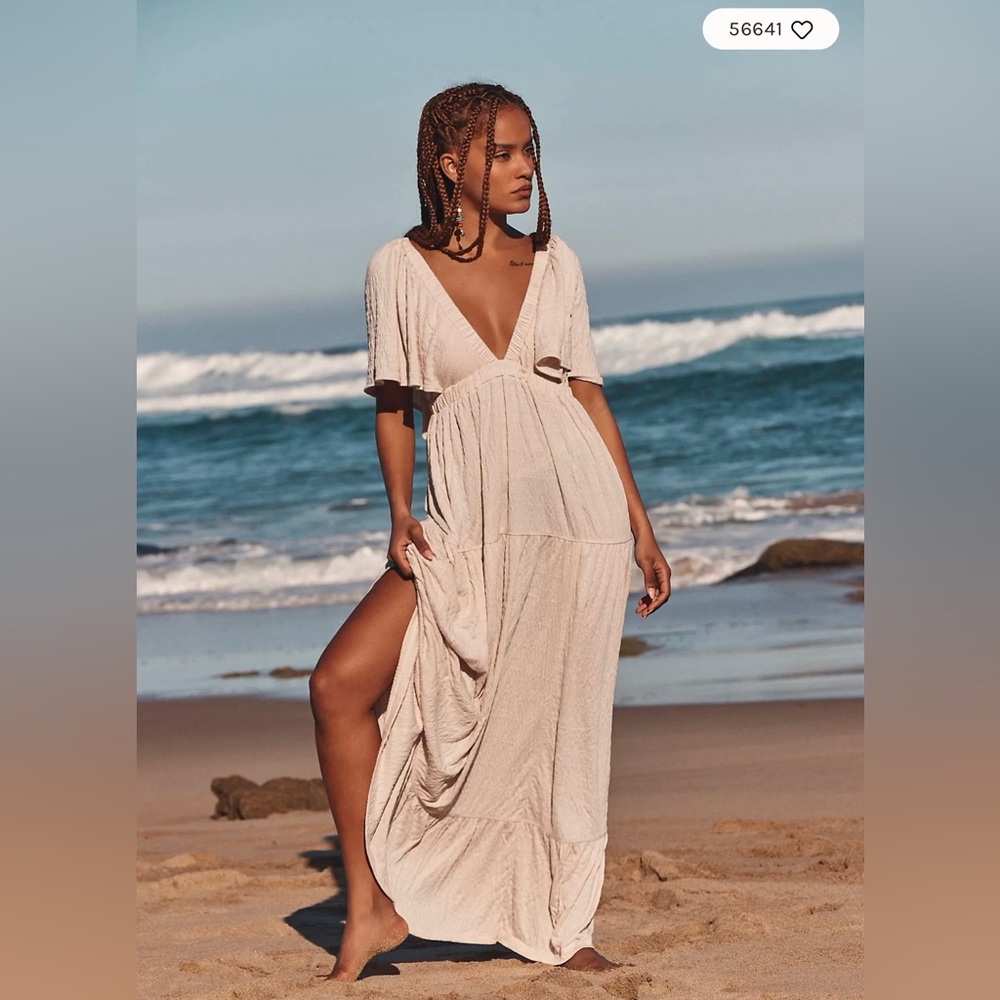 Free People La La Maxi Dress Color: Salt Size: XS